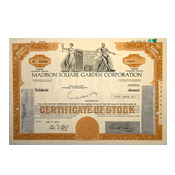 Madison Square Garden Corporate Stock Certificate