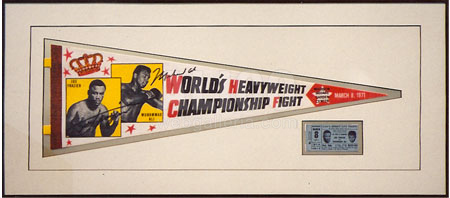 Muhammad Ali / Joe Frazier Framed Pennant