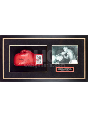 Autographed Gloves & Photo from Cassius Clay's 1st Pro Fight