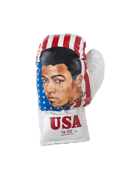Cassius Clay Hand Painted 16oz Glove by Wayne Prokotiak
