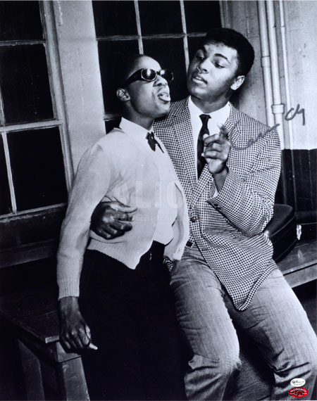 Cassius Clay / Stevie Wonder Autographed 16 X 20