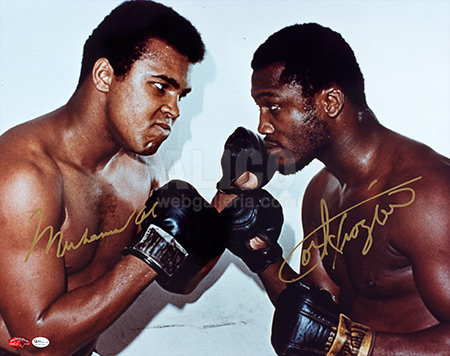 Muhammad Ali / Joe Frazier Autographed 16 x 20
