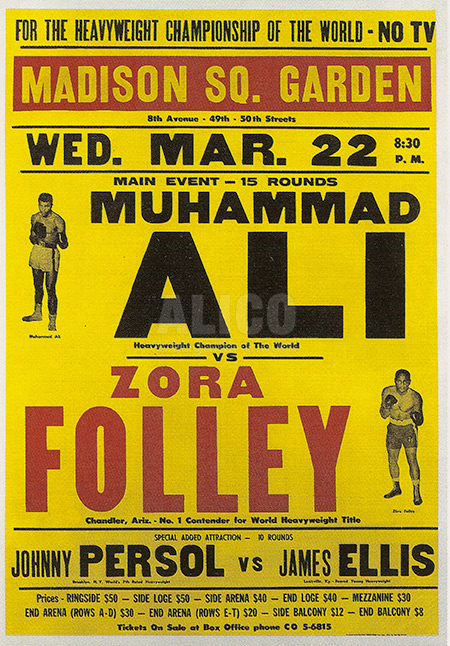 Muhammad Ali / Zora Folley Poster