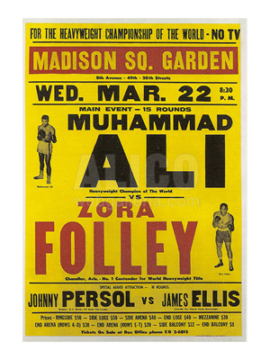 Muhammad Ali / Zora Folley Poster