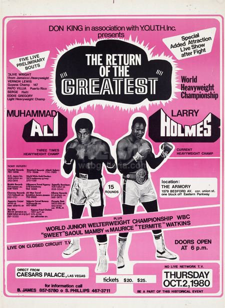 Muhammad Ali / Larry Holmes Closed Circuit Poster