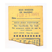 Cassius Clay / Donnie Fleeman Ticket Stub