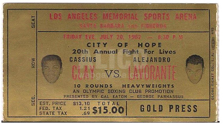 Cassius Clay / Alejandro Lavorante Ticket