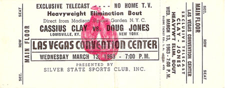 Cassius Clay / Doug Jones Closed Circuit Ticket