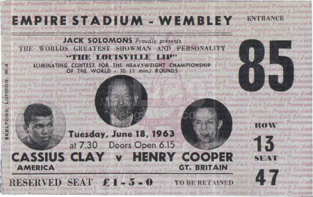 Cassius Clay / Henry Cooper I Ticket