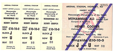 Muhammad Ali / Henry Cooper II On-Site Ticket