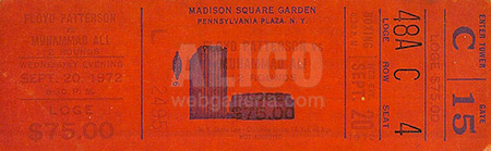 Muhammad Ali / Floyd Patterson II Ticket