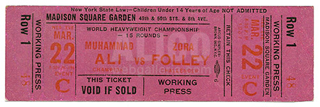 Muhammad Ali / Zora FolleyTicket
