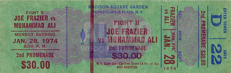 Muhammad  Ali / Joe Frazier II Ticket