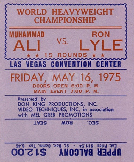 Muhammad Ali / Ron Lyle Ticket