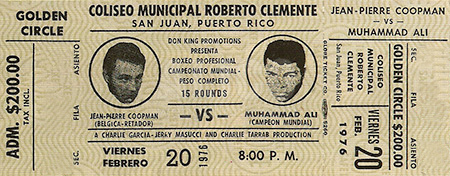 Muhammad Ali / Jean Pierre Coopman Ticket