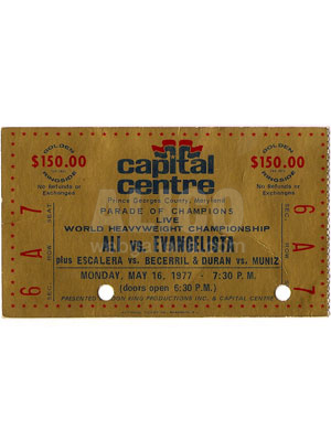 Muhammad Ali / Alfredo Evangelista Ticket