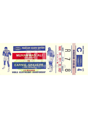 Muhammad Ali / Earnie Shavers Ticket
