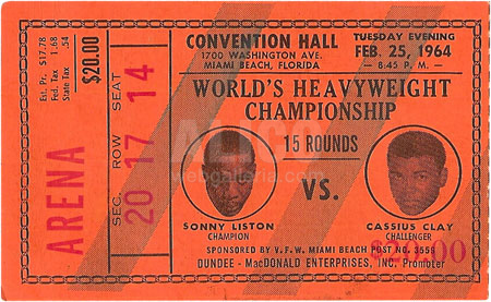 Cassius Clay / Sonny Liston I Ticket